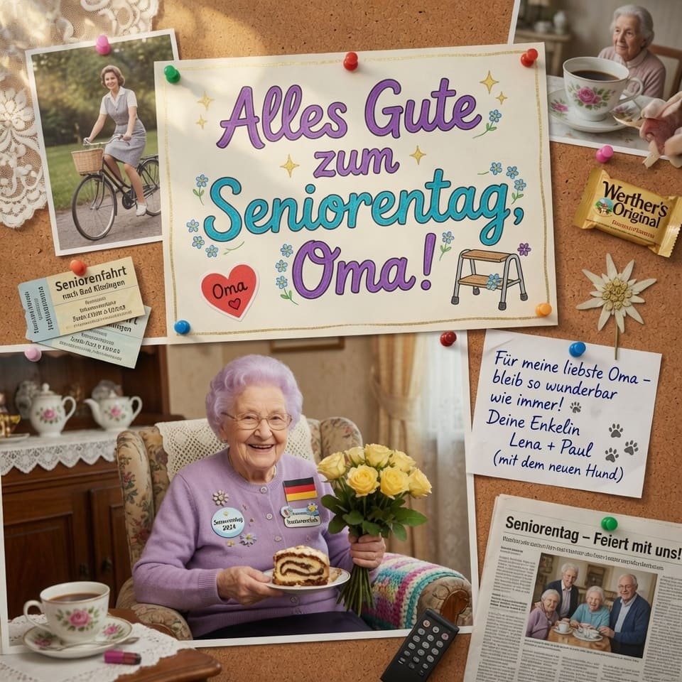 Alles Gute zum Seniorentag, Oma!