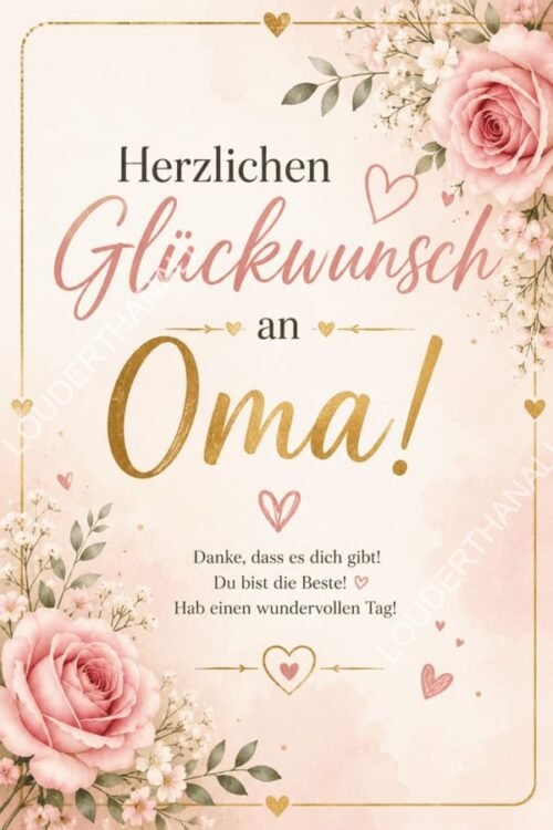 Digitale Grußkarte-Herzlichen Glückwunsch an Oma