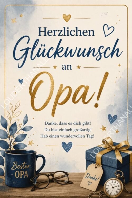 Digitale Grußkarte-Herzlichen Glückwunsch an Opa