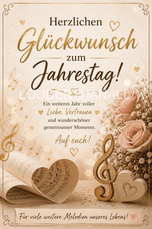 Digitale Grußkarte mit Herzlichen Glückwunsch zum Jahrestag