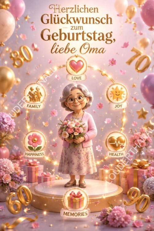 Herzlichen Glückwunsch zum Geburtstag, liebe Oma