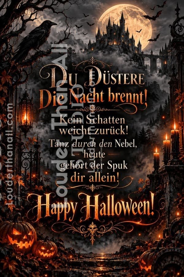 Düstere Halloween-Nacht am Spukschloss