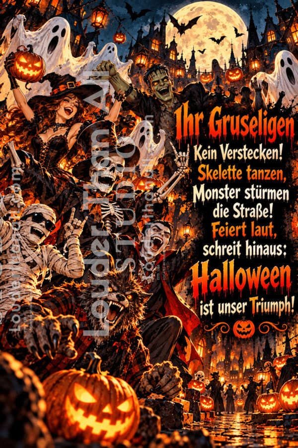Halloween-Parade im Mondschein