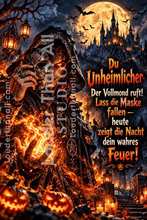 Maske der brennenden Nacht