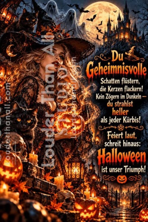 Mystische Hexe unter dem Vollmond