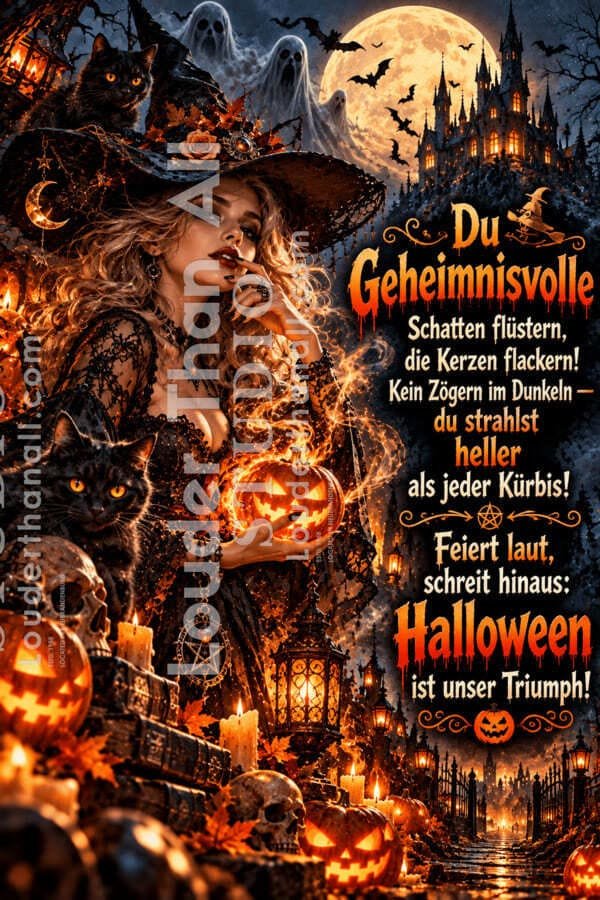 Mystische Hexe unter dem Vollmond
