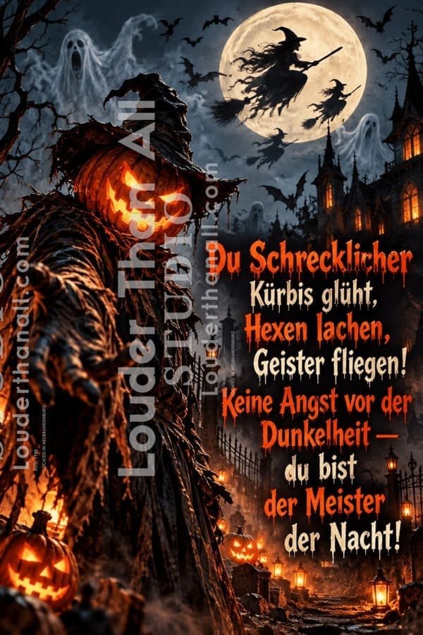 Schauriger Kürbiskopf im Nebelfriedhof